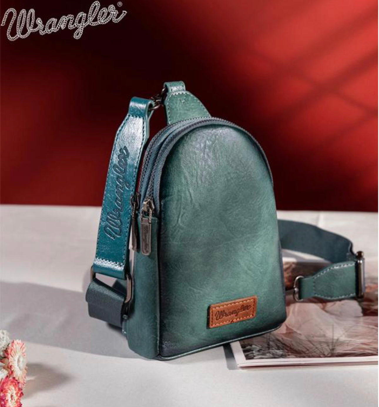 Vintage Teal Wrangler Sling Bag