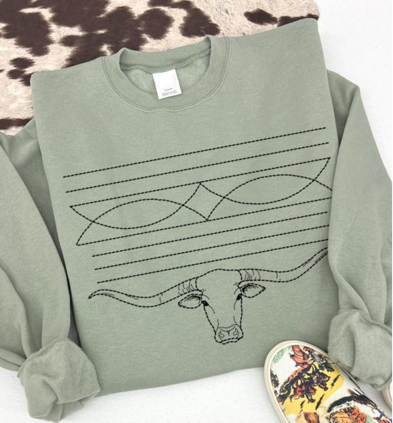 Long Horn Boot Stitch Sweatshirt