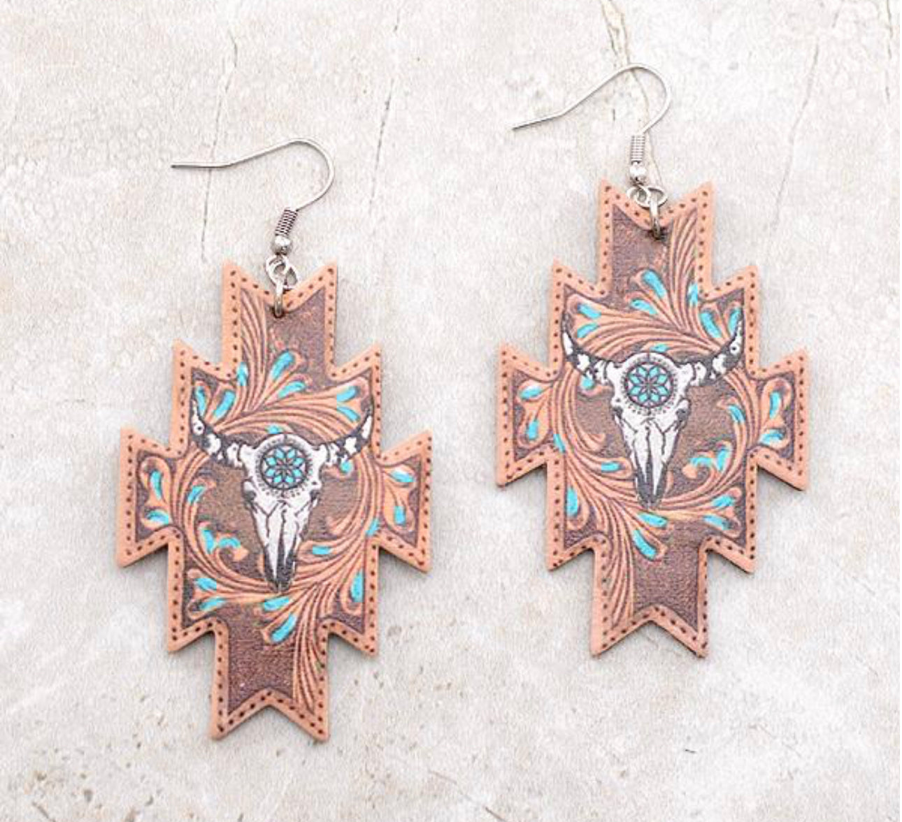 Turquoise Bull Earrings