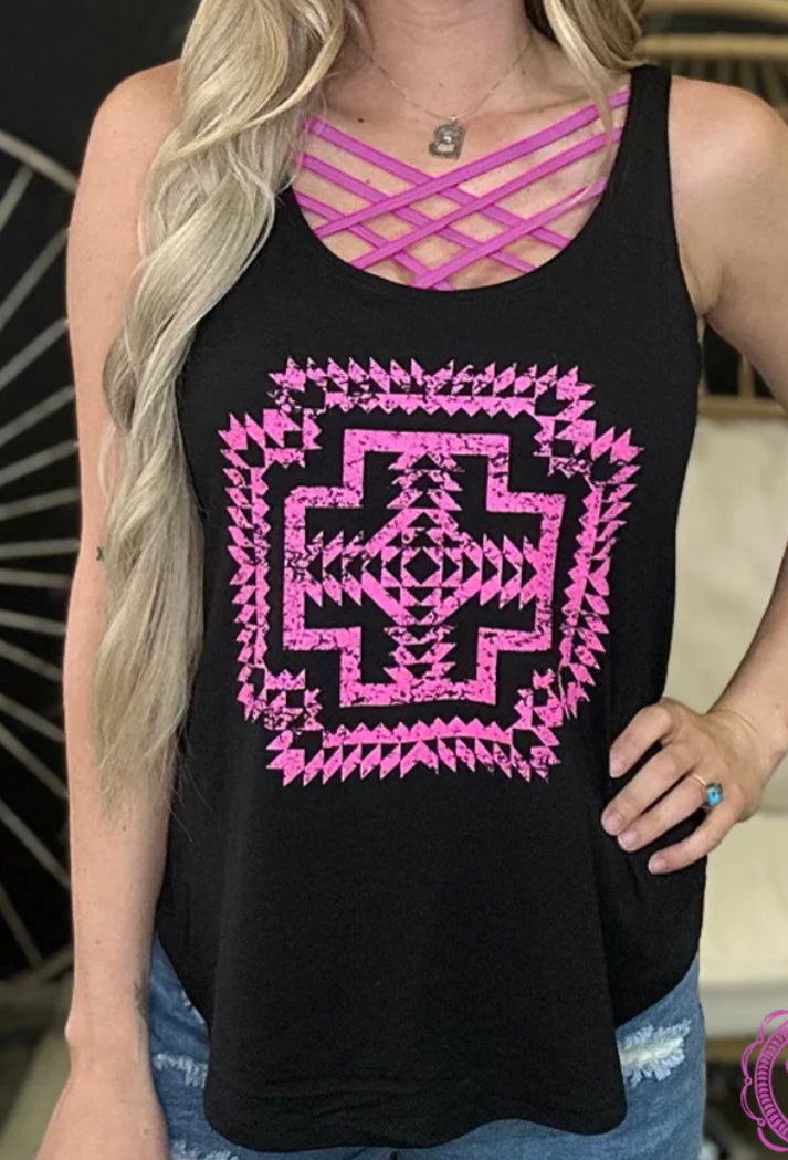 Pink Aztec Tank