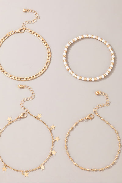 It's Your Story 4-Piece Anklet