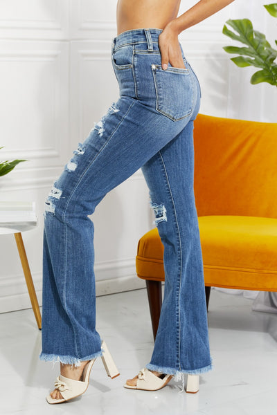 Judy Blue Full Size Janie High Waisted Patched Bootcut