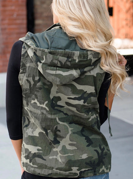 Camo Hooded Vest