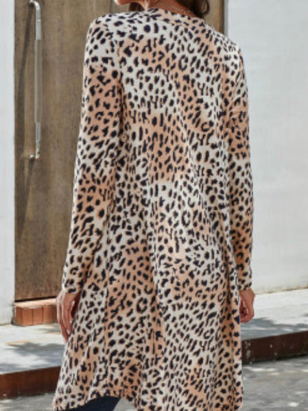 Long sleeve animal print cardigan