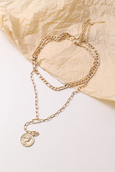 18K Gold-Plated 3-Piece Chain Necklace