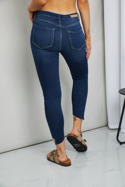 Cello High Waist Cuff Detail Jeans with Pockets