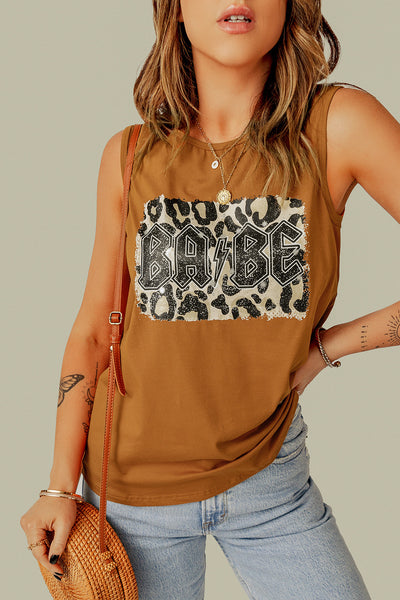 Leopard BABE Graphic Tank