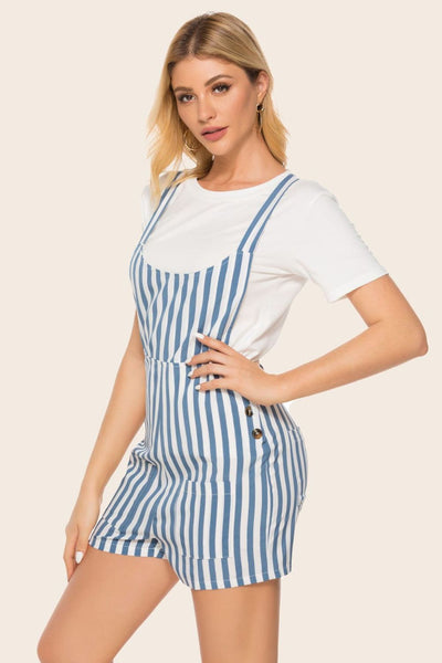 Striped Scoop Neck Romper