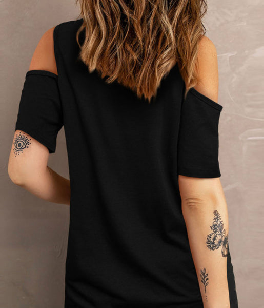 Camp Vibes Cold Shoulder Shirt