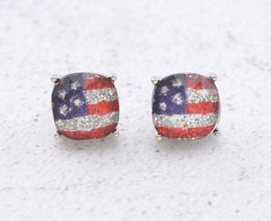 Flag Bling Stud Earrings