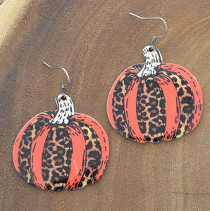 Leopard Pumpkin Dangle Earrings