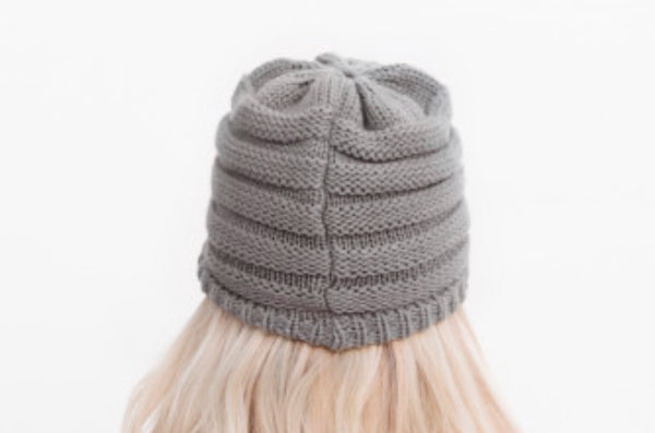 Knit Ponytail Cap