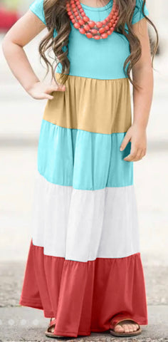 Kids Short Sleeve Maxi Dress