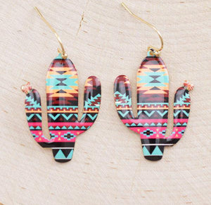 Aztec Cactus Earrings