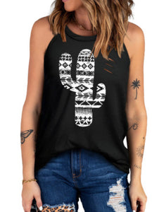 Aztec Cactus Distressed Tank