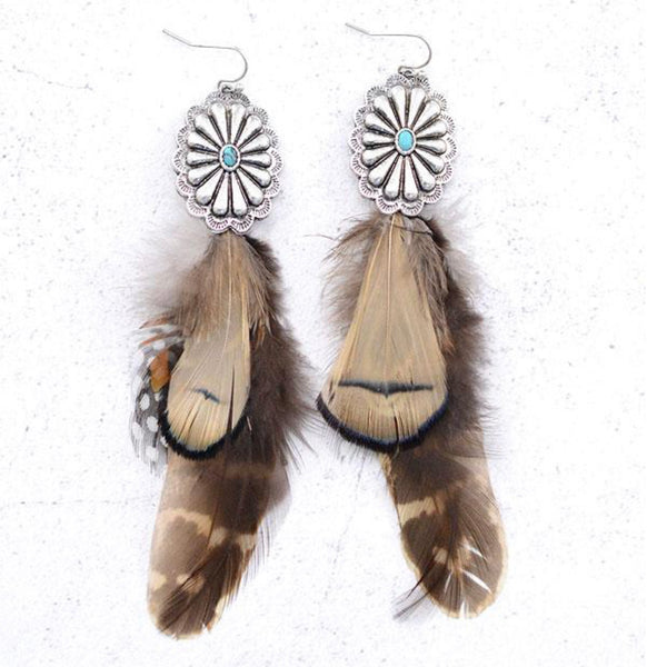 Feather Concho Earrings