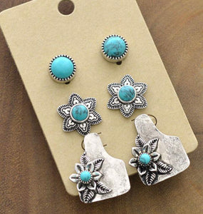 Cattle Tag Earring Set