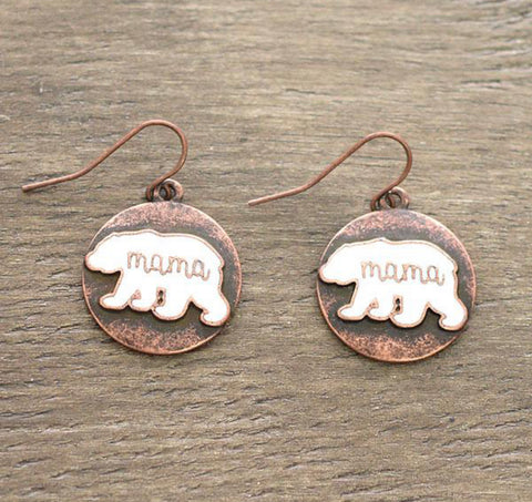 Mama Bear copper Earrings