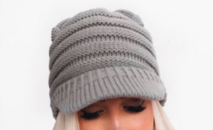 Knit Ponytail Cap