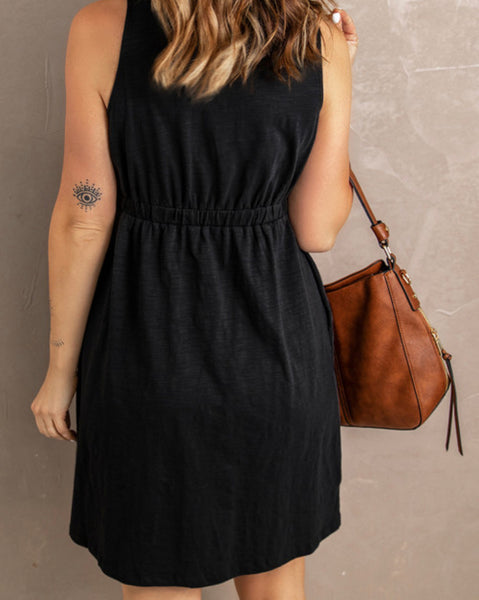 Button Down Black Dress