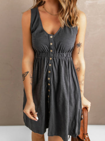 Gray Button Down Dress