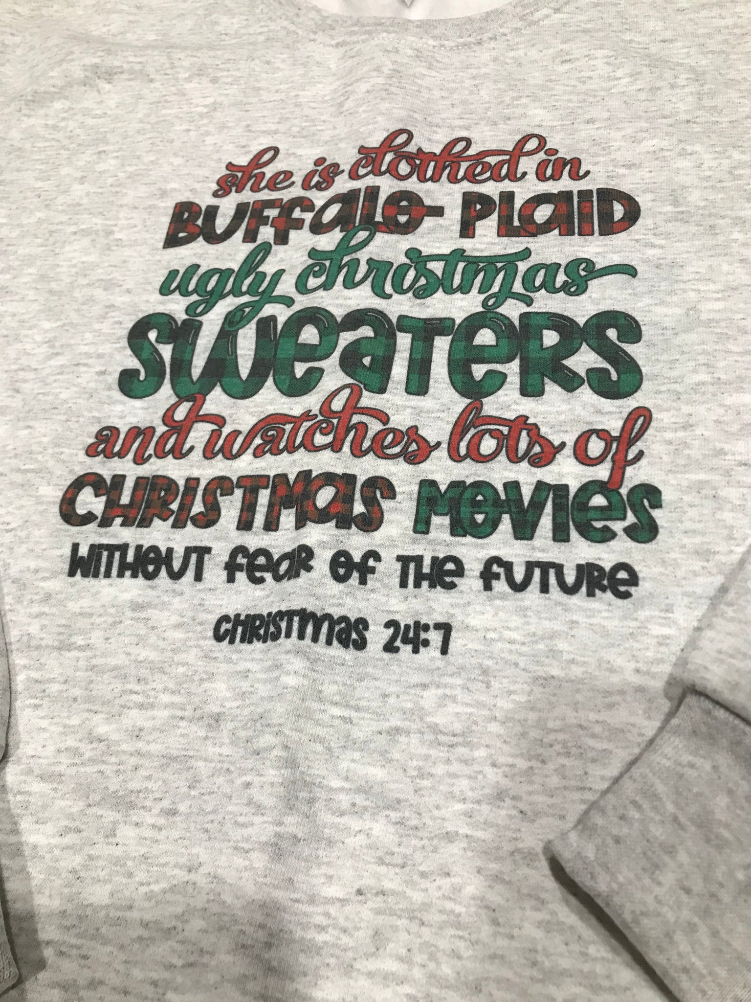 Gray Christmas Crew Neck Sweatshirt