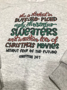 Gray Christmas Crew Neck Sweatshirt