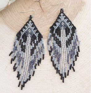 Black Boho Tassel Earrings