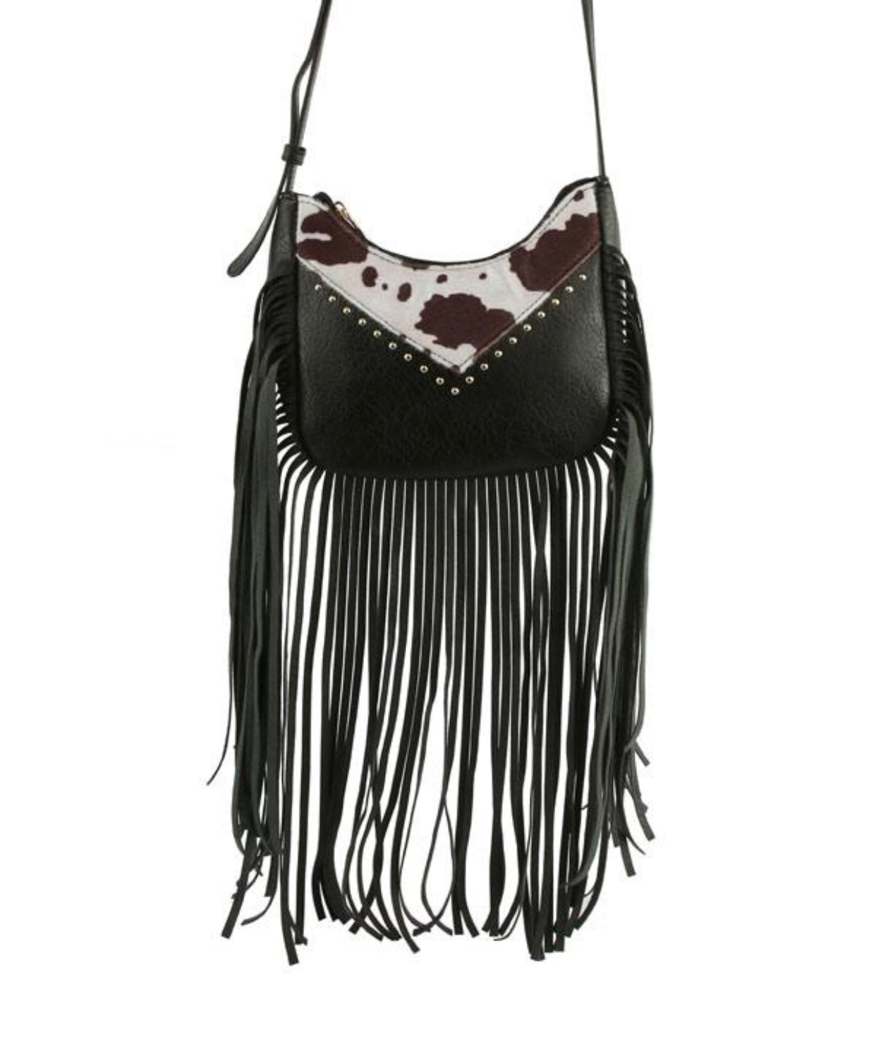 Black Cow Print Crossbody Bag