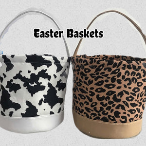 Cow Print or Leopard Print Easter Baskets