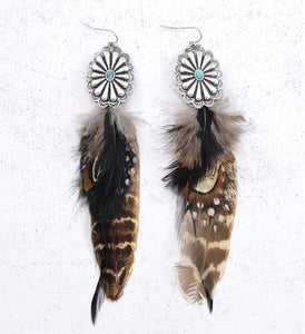 Feather Concho Earrings